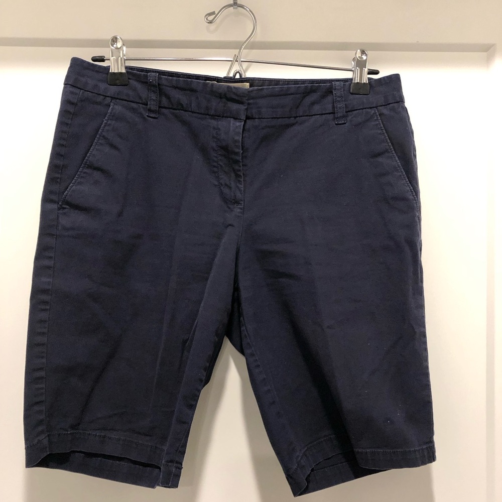 J. Crew Blue Bermuda Shorts Tailored Cotton